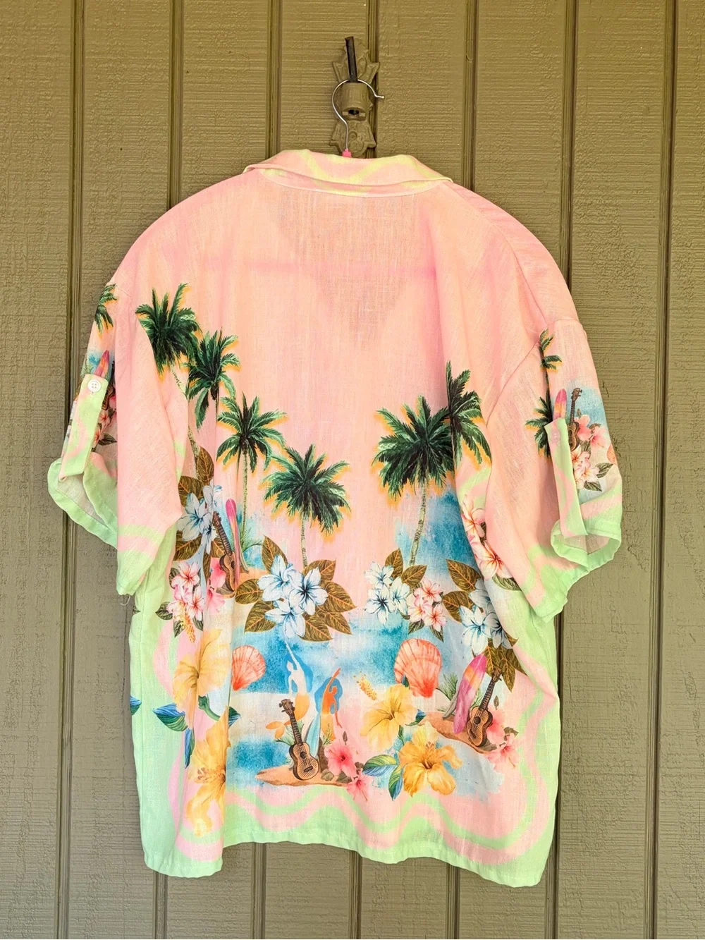 KiWi Saint-Tropez Linen Shirt Shorts Matching Resort Set M